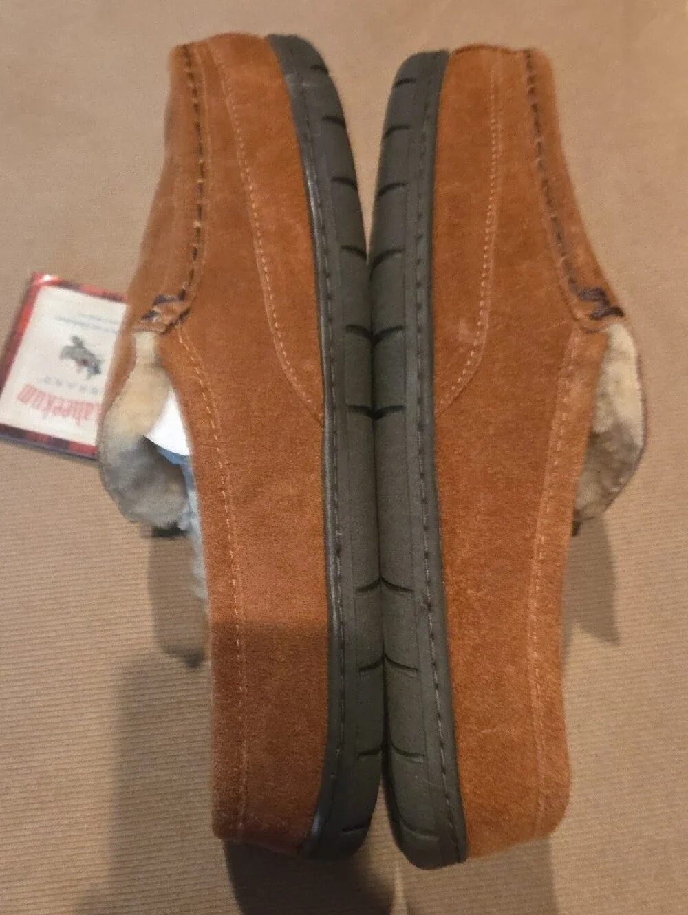 NWT Staheekum Brown Suede Atlas  Slippers with Shearling Lining 10M